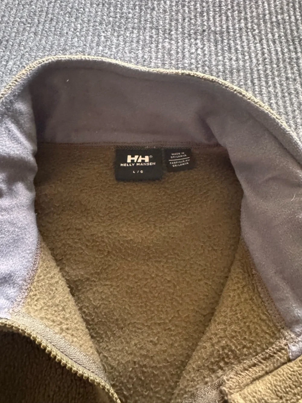 Helly‎ Hansen Olive Green Fleece Vest with Gray Side Panels Mens Large